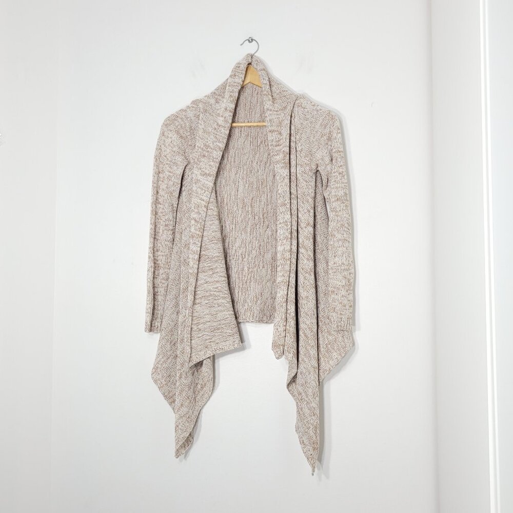 Roxy Ivory Tan Cotton Blend Knitted Long Sleeve Open Front Cardigan Size XSmall